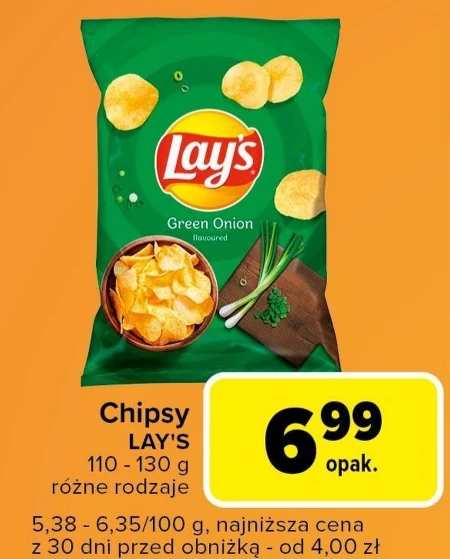 Lay's Chipsy ziemniaczane o smaku zielonej cebulki 130 g