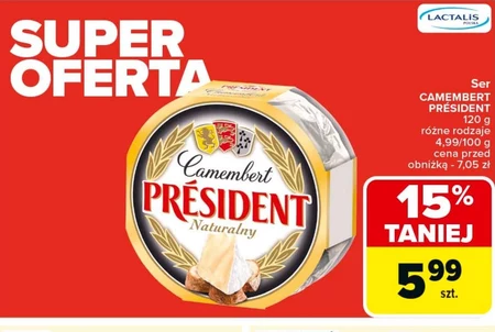 Président Ser Camembert naturalny 120 g