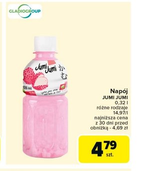 JumiJumi Napój liczi z kawałkami galaretki kokosowej nata de coco 320 ml niska cena