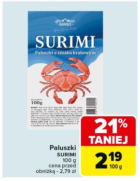 Paluszki surimi Garso niska cena