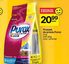 Purox Proszek do prania tkanin kolorowych 3 kg (43 prania) niska cena