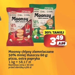 Moonsy Chipsy z soczewicy smak cheddar 60 g niska cena