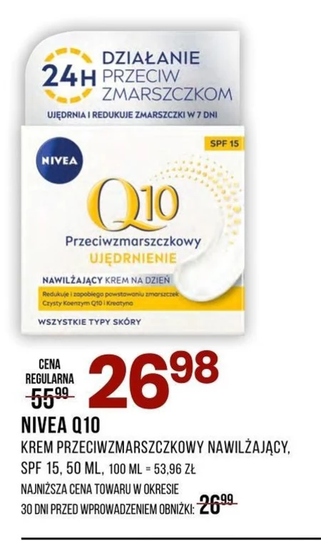 NIVEA Q10 Power Przeciwzmarszczkowy + Ujędrnienie Krem na dzień SPF 15 50 ml