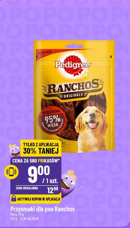 Pedigree Ranchos Jerkies Karma uzupełniająca dla dorosłych psów z wołowiną 70 g