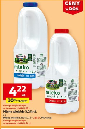 Piątnica Mleko wiejskie świeże 2,0% 1 l niska cena