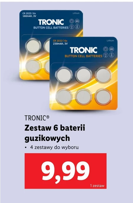 Zestaw baterii guzikowych Tronic