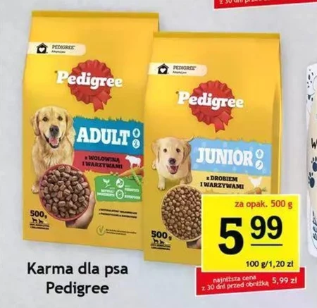 Pedigree Junior Sucha karma dla szczeniąt z drobiem i warzywami 500 g