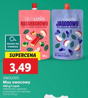 OWOLOVO Jabłkowo Mus owocowy 200 g niska cena