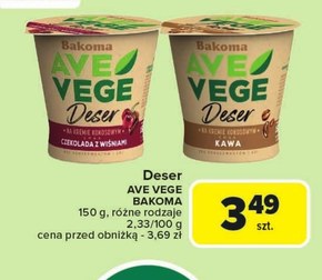 Bakoma Ave Vege Deser na kremie kokosowym smak czekolada 150 g niska cena