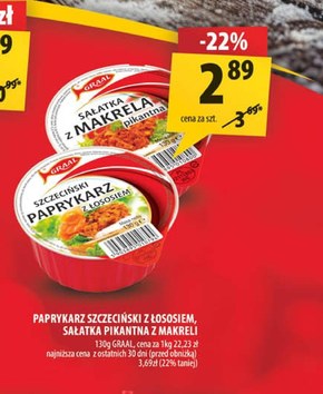 Graal Szczeciński paprykarz z łososiem 130 g niska cena