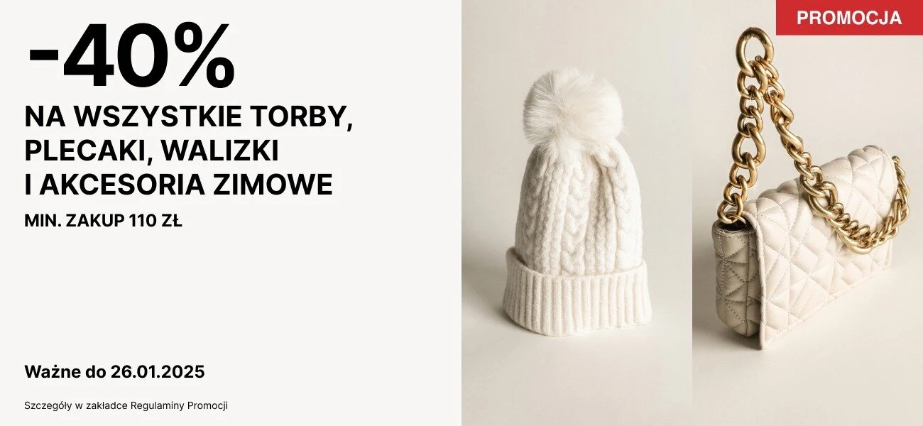 Wyprzedaż torebek, plecaków, walizek i akcesoriów zimowych w CCC! Wyprzedaż torebek, plecaków, walizek i akcesoriów zimowych w CCC!