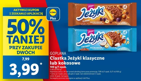 Jeżyki Herbatniki w czekoladzie mlecznej kokosowe 140 g
