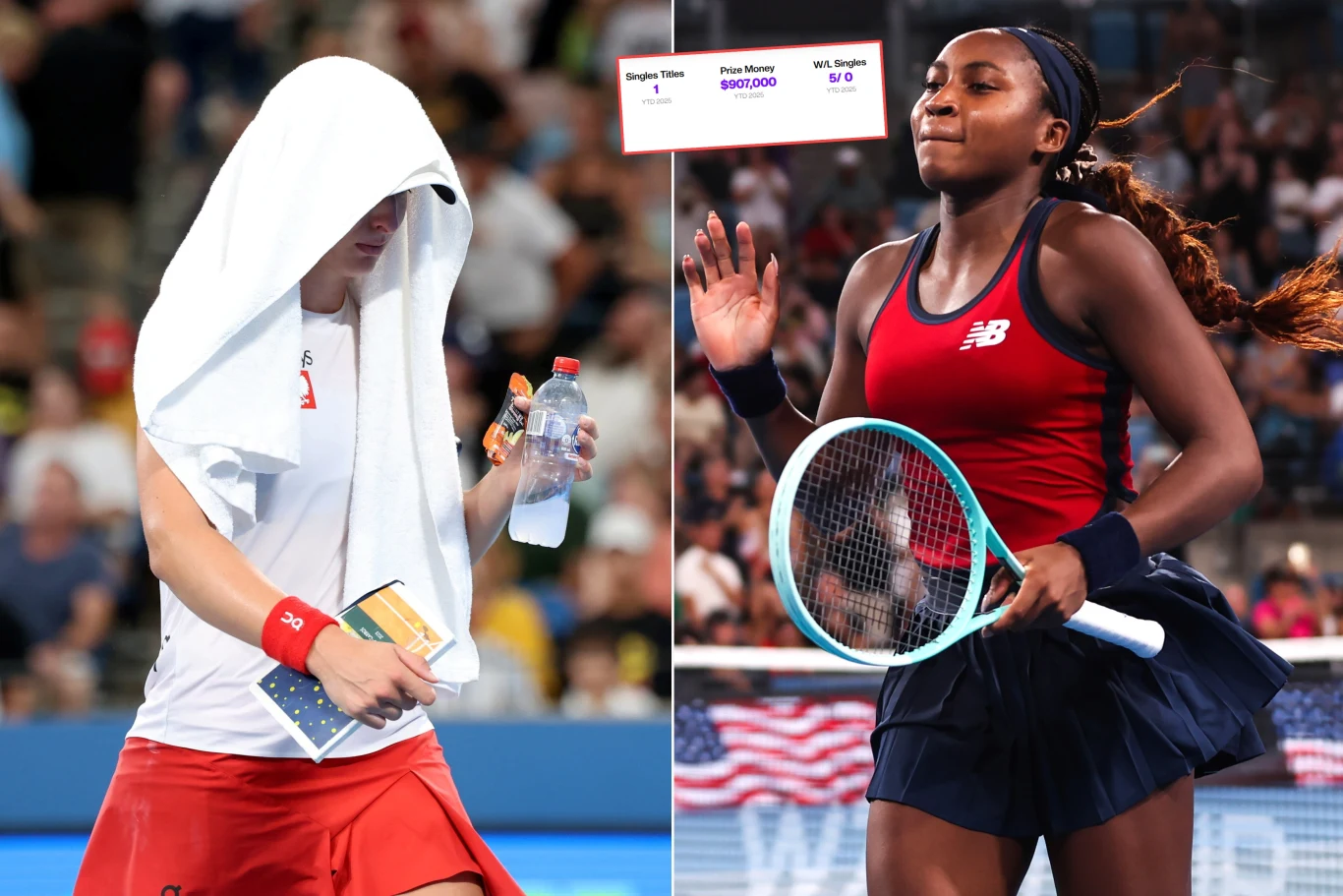 Iga Świątek i Coco Gauff w Sydney podczas finału United Cup Iga Świątek i Coco Gauff w Sydney podczas finału United Cup