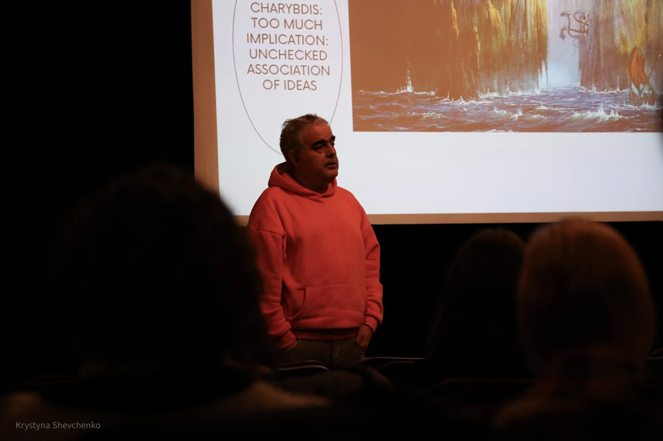 Vassilis Kroustallis podczas wykładu w ramach 14. Festiwalu StopTrik