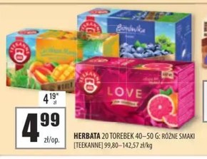 Teekanne Love Aromatyzowana herbatka owocowa o smaku grejpfrutowym 45 g (20 x 2,25 g) niska cena