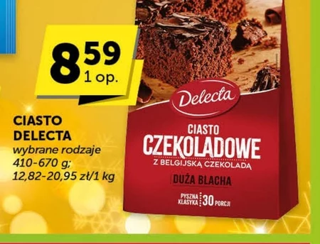 Delecta Duża Blacha Ciasto czekoladowe z belgijską czekoladą mieszanka do przygotowania ciasta 670 g