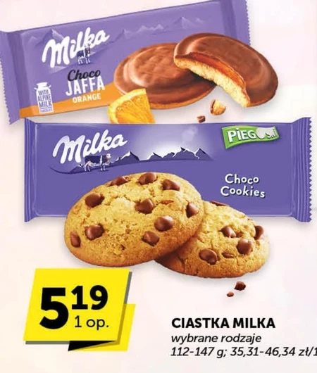 Milka Pieguski Choco Cookies Ciasteczka z kawałkami czekolady mlecznej 135 g