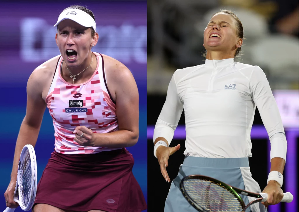 Elise Mertens (L) i Weronika Kudiermietowa (P)