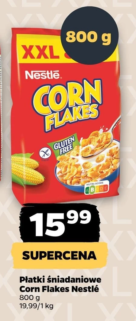 Nestlé Corn Flakes XXL Chrupiące płatki kukurydziane z witaminami 800 g