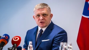 Robert Fico na konferencji po spotkaniu z unijnymi urzędnikami w Brukseli 9 stycznia