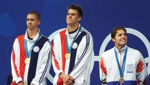 Gary Hall Jr. (w środku) podczas igrzysk w Sydney w 2000 roku