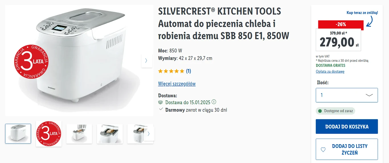 Domowy chleb prosto z automatu? Lidl przecenił bestseller o 100 zł!