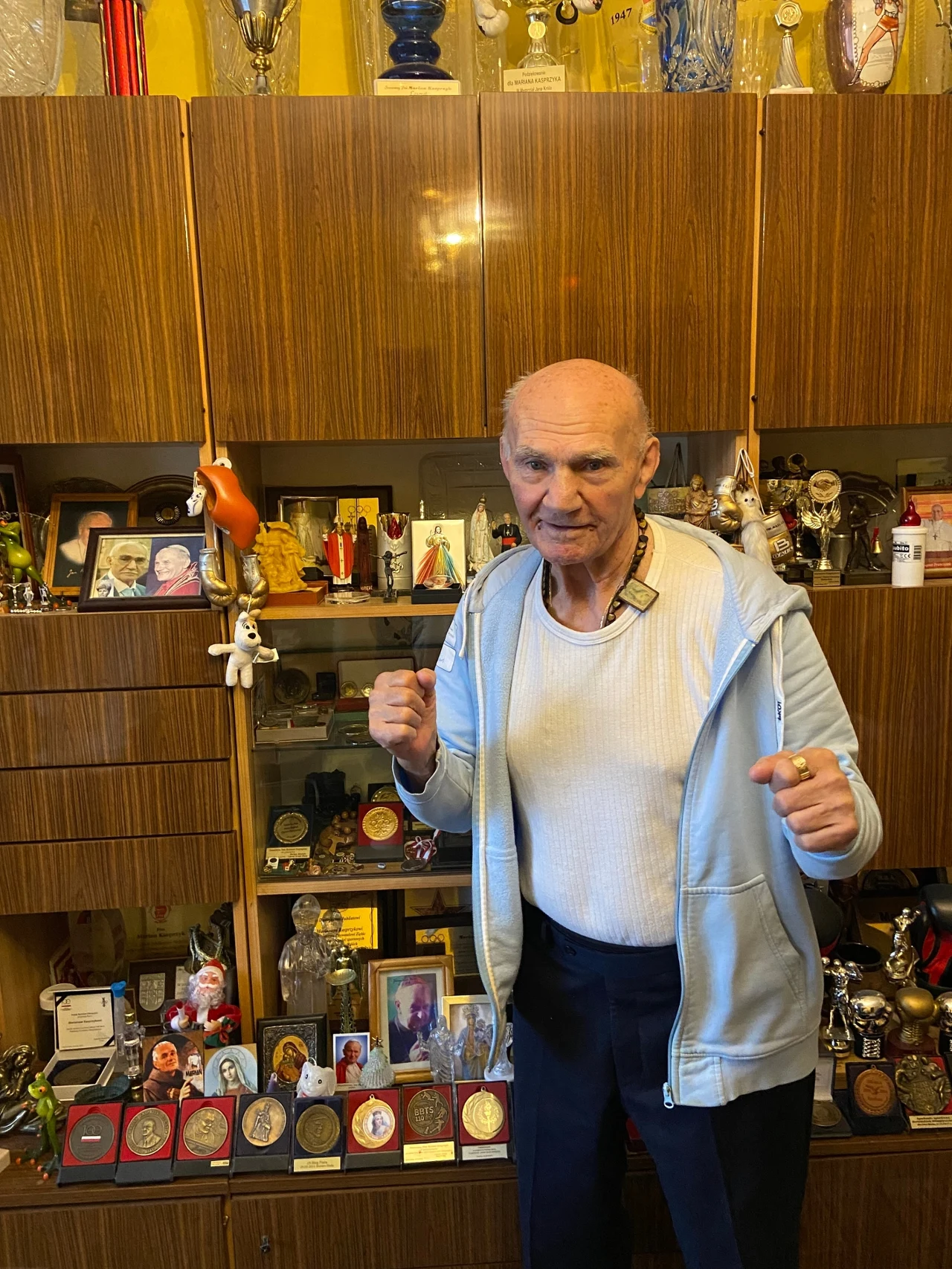 Mistrz Marian Kasprzyk i jego trofea