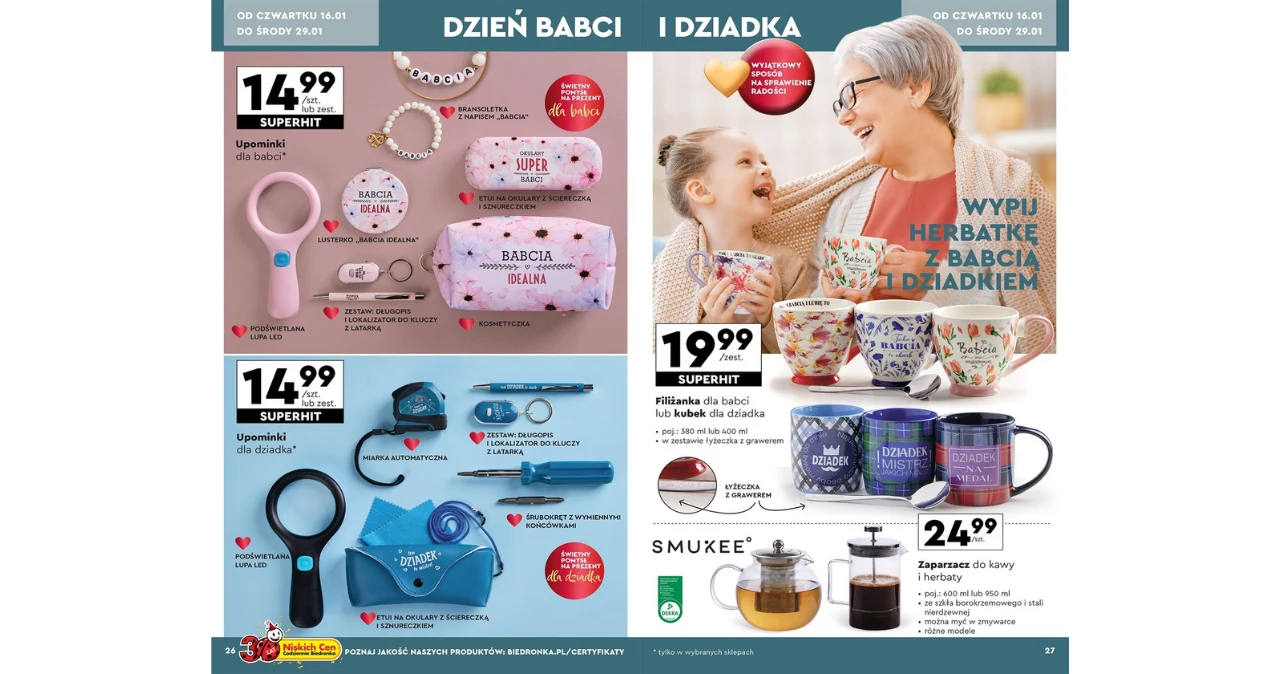 Idealne prezenty na Dzień Babci i Dziadka? Te z Biedronki to strzał w dziesiątkę! 