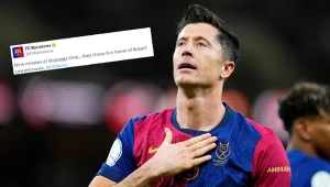 Robert Lewandowski w meczu FC Barcelona - Real Madryt