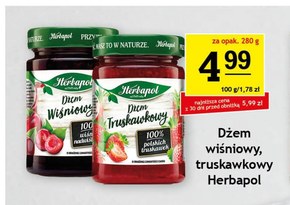 Herbapol Dżem truskawkowy o obniżonej zawartości cukru 280 g niska cena