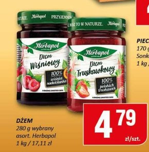 Herbapol Dżem truskawkowy o obniżonej zawartości cukru 280 g niska cena