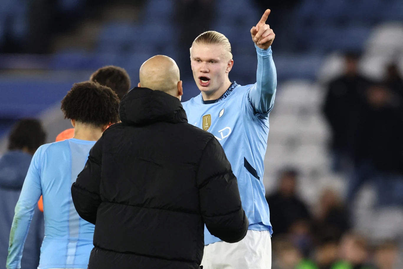 Erling Haaland i Pep Guardiola