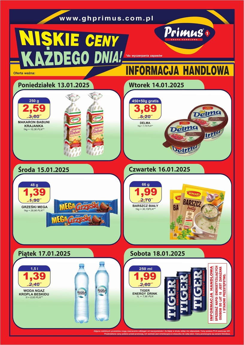 Gazetka promocyjna Primus - ważna od 13. 01. 2025 do 18. 01. 2025