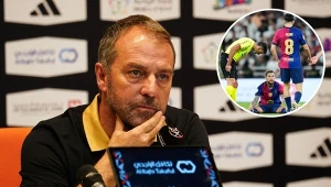 Hansi Flick, na małym zdjęciu kontuzjowany Inigo Martinez