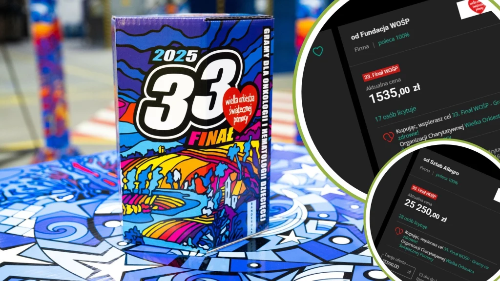 Aukcje w ramach 33. finału WOŚP na Allegro zaskakują. Podobnie, jak kwoty Aukcje w ramach 33. finału WOŚP na Allegro zaskakują. Podobnie, jak kwoty