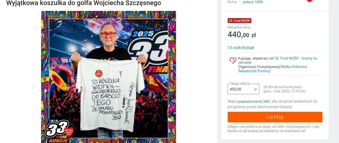 Babcia Wojciecha Szczęsnego przekazała na aukcję WOŚP koszulkę wnuka Babcia Wojciecha Szczęsnego przekazała na aukcję WOŚP koszulkę wnuka