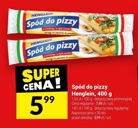 Henglein Spód do pizzy prostokątny w stylu włoskim 400 g