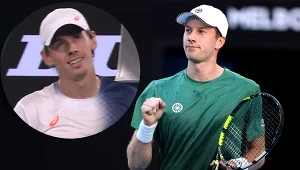 Australian Open 2025. Alex De Minaur mógł jedynie skwitować uśmiechem to, co zrobił na korcie Botic Van De Zandschulp