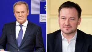 Donald Tusk i Łukasz Wachowski (sekretarz generalny PZPN)