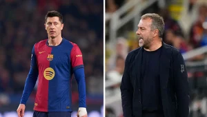 Robert Lewandowski i Hansi Flick 