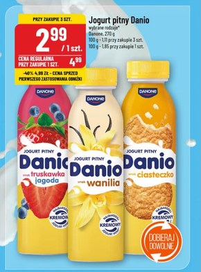 Danio Jogurt pitny smak wanilia 270 g niska cena