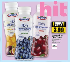 Piątnica Skyr jogurt pitny typu islandzkiego truskawka 330 ml niska cena