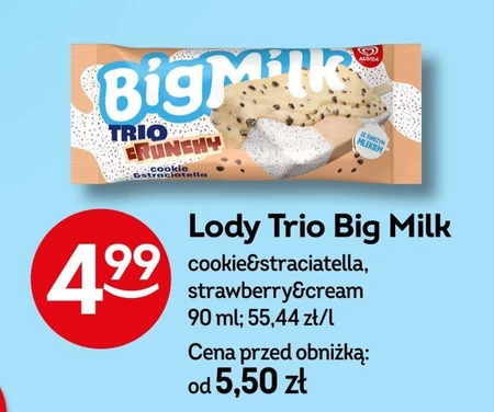 Big Milk Trio Crunchy Cookie & Straciatella Lody 90 ml