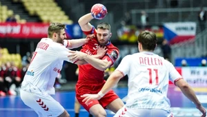 Lukáš Mořkovský - rozgrywający Górnika Zabrze i reprezentacji Czech. Tu w meczu ze Szwajcarią