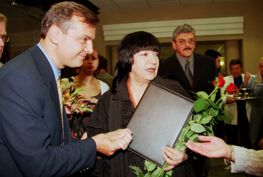 Jerzy Baczyński i Ewa Demarczyk na Plebiscycie tygodnika "Polityka" w 1999 roku