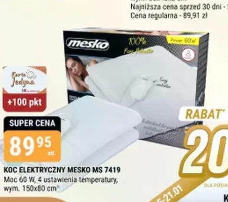 Koc elektryczny Mesko