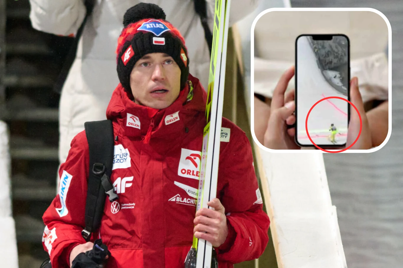 Skoki narciarskie. Na zdjęciu polski skoczek Kamil Stoch Skoki narciarskie. Na zdjęciu polski skoczek Kamil Stoch