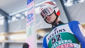 Paweł Wąsek w trakcie zawodów Pucharu Świata w Engelbergu