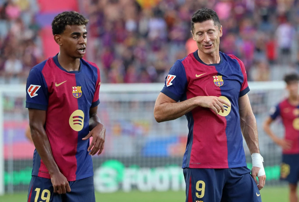 Lamine Yamal i Robert Lewandowski w barwach FC Barcelona Lamine Yamal i Robert Lewandowski w barwach FC Barcelona