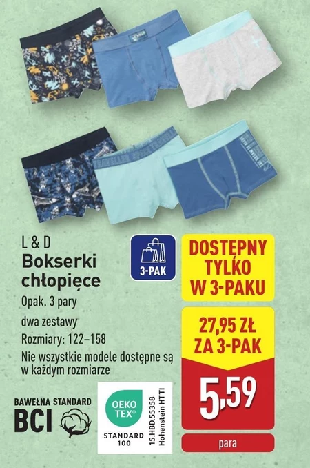 Bokserki chłopięce L & D